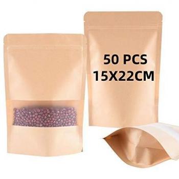 BaoWnylz Bolsa de Papel Kraft Reutilizables