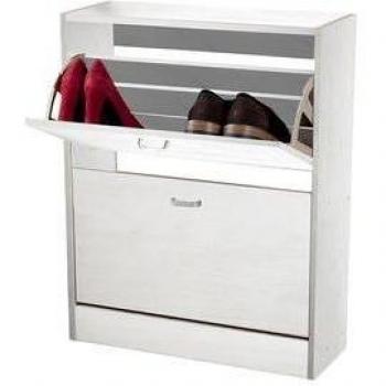 Zapatero Boreal 2 puertas abatibles 6 pares blanco 80x63x24 cm