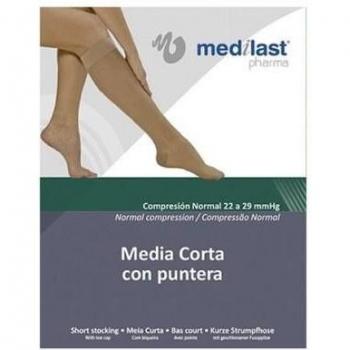 Medilast Media Corta Con Puntera Normal Negra Talla S 1 Par