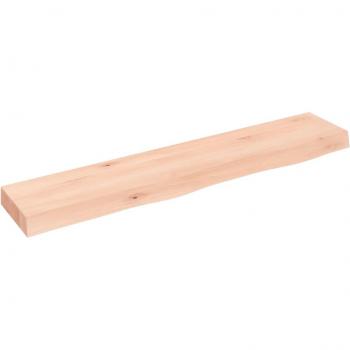 Estante de pared de madera maciza de roble sin tratar 100x20x6 cm