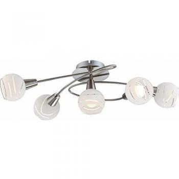 Plafón LED Globo Elliott 5 Focos Metal Níquel E14