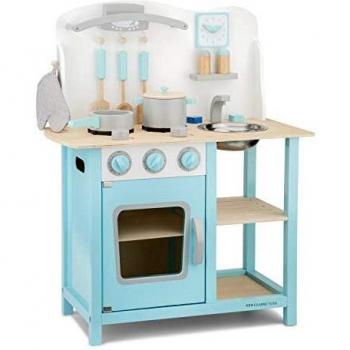 New Classic Toys Toys-11057 Kitchenette-Bon Appetit-Blue, Multicolore Color