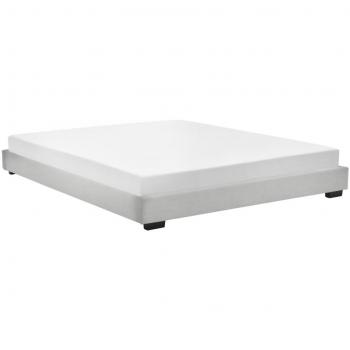 Cama doble tapizada en piel sintética Corium con colchón de espuma fría 180 x 200 cm - Blanco