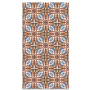 Alfombra Vinílica Estilo Hidráulico Oriental Original 100x140 cm - Antideslizante e Ignífuga para Cocina y Salón