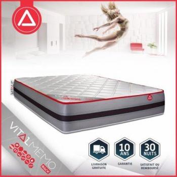Colchón Vitalit 140x190 cm de Espuma Viscoelástica - 25 cm - Equilibrado - 5 Zonas de Confort