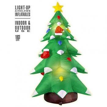 Árbol de Navidad Hinchable Luminoso con Ventilador de 183 cm - Widmann