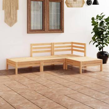 4 Piece Solid Pinewood Garden Lounge Set