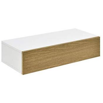 Estante de Pared con Cajón 50 x 24 x 12 cm Blanco y Madera