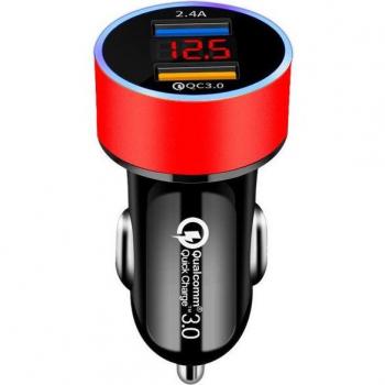 Cargador de Coche USB Dual Rápido 3.0 para iPhone X, Xiaomi y Samsung - Adaptador de Carga Rápida QC 3.0