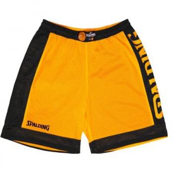 Pantalones Cortos Reversibles de Baloncesto Spalding Unisex Naranja y Amarillo S