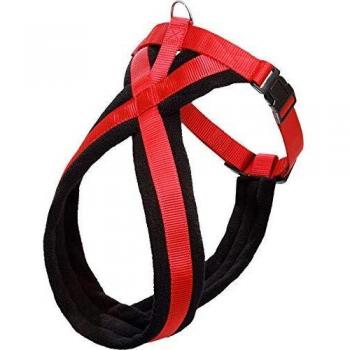 Karlie 1031185 Arnés de Nylon Cross, Rojo, 25 x 74-100 cm, Ajustable, XL