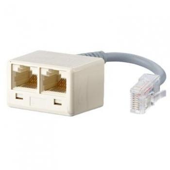 BTR - Adaptador RDSI (WE8-2x WE8, 0,1 m), color blanco