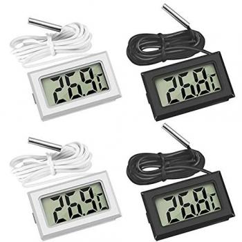 Thlevel Mini Termómetro Digital LCD con Sonda Externa Impermeable para Refrigerador, Congelador, Acuario