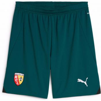 Pantalón corto partido Puma RC Lens 2024/25, fabricado en poliéster, diseño ligero y transpirable, con tecnología de absorción de humedad, logotipo del club bordado, cintura elástica ajustable y corte moderno