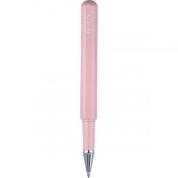 Belius Bolígrafo Roller BB283 con funda de similpiel en diseño Space B, color rosa minimalista y tinta azul - Edición Especial