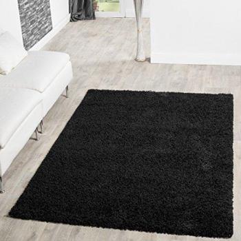 T&T Design Shaggy - Alfombra para salón, diferentes precios, varios colores, negro, 60 x 100 cm