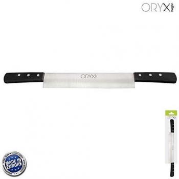 ORYX 5800175 Cuchillo Grenoble Quesero 2 Mangos Hoja Acero Inoxidable 25 cm. Negro, Metal