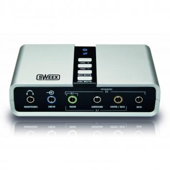 Sweex SC016 - Tarjeta de sonido externa, gris