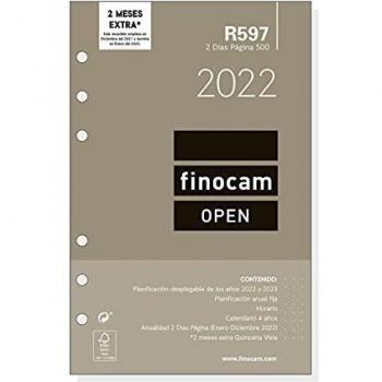 Finocam - Recambio Anual 2022 2 Días Página, de Enero 2022 a Diciembre 2022
