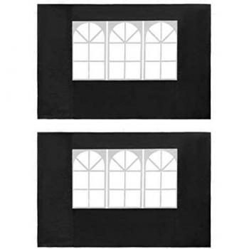 vidaXL 2X Pared Lateral Carpa Fiesta Ventana PE Antracita Cenadores Exterior