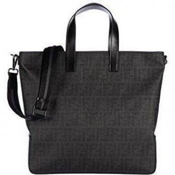 FENDI Bolso asa de mano Men Brief Slim Obscure Negro / Gris