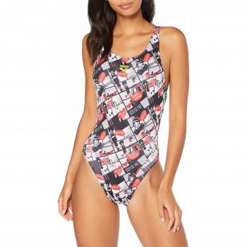 Arena W Swim Tech One Piece L Bañador Deportivo Mujer Comics Race, Red-Multi, 40
