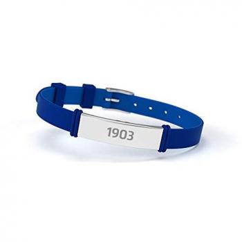 Pulsera Oficial Atlético de Madrid de Silicona 100% Natural y Acero Inoxidable con Grabado Láser, Ajustable para Hombre, Mujer y Niño