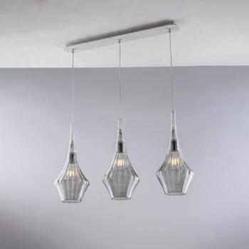 Lámpara de Araña Moderna Zeus Gris Humo 3 Luces E27