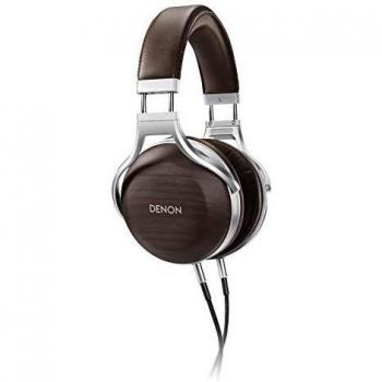Denon AH-D5200 Auriculares de Diadema Cerrados, Alámbricos, con Carcasa de Madera de Zebrano, Color Marrón y Plata