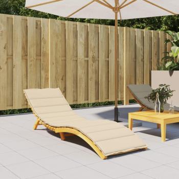Beige Oxford Fabric Sun Lounger Cushion 200x70x3 cm
