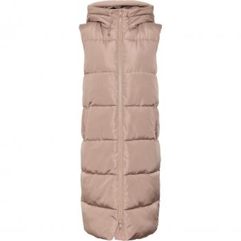 Vero Moda Ligaane Women's Sleeveless Quilted Puffer Vest in Taupe Gray