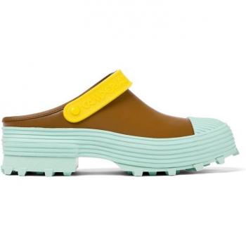 Zuecos Unisex de Piel Lisa Multicolor - Camperlab Traktori Talla 44