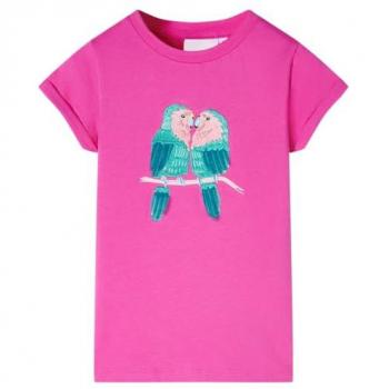Camiseta Infantil de Manga Corta Rosa Oscuro 104