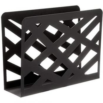 Soporte para revistas negro, metal, 26 cm x 35 cm x 10 cm, estilo moderno
