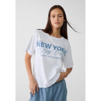 Stradivarius White XL Short Sleeve Graphic T-Shirt