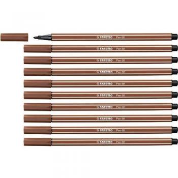 Rotulador STABILO Pen 68 - Caja con 10 unidades - Color sanguina