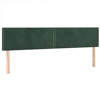Cabeceros de terciopelo verde oscuro 2 unidades 90x5x78/88 cm