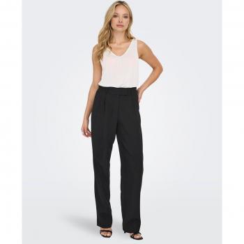 Pantalón chino cintura alta corte recto de mujer
