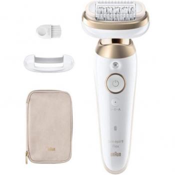 Braun Silk-épil 9 3D Flex Epilator with 40 Tweezers for Legs, Body, and Underarms - Rechargeable in Grey/White