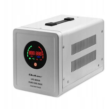 UPS de Onda Sinusoidal Pura Qoltec 800VA 560W con Fase Estable - Gris