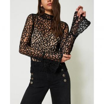 Blusa Twinset Negra para Mujer - Talla XS