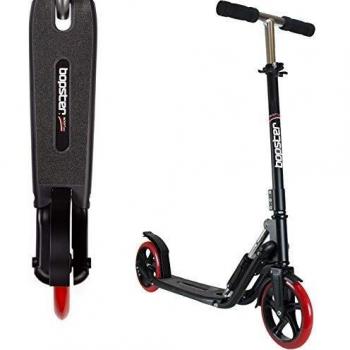 Bopster Patinete Sport Pro – Patinete para viajeros urbanos con Sistema de Plegado rápido - Negro