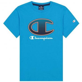 Champion Camiseta Crewneck Big Logo Niño Azul 305978-BS107 Casual Vuelta al Cole