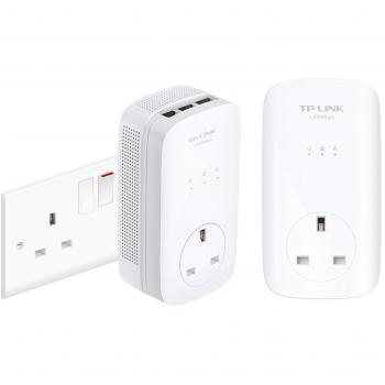 TP-Link TL-PA8010KIT - Conjunto de amplificadores de señal mediante enchufe a la red eléctrica, 1200 Mbps, puerto Gigabit, ideal para streaming de vídeo HD /3D / 4K y juegos en línea, no requiere configuración, 2 unidades, enchufe de Reino Unido AV12