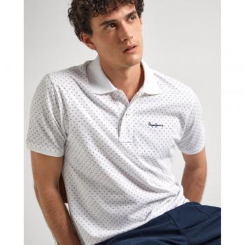 Polo Hunter Pepe Jeans - Camisa de piqué blanca de manga corta para hombre
