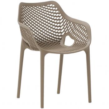 Air Easy Clean Cafe Bistro Arm Chair - Taupe