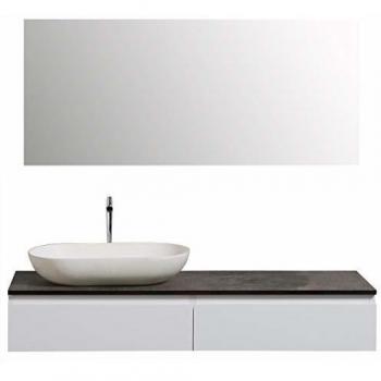 Mueble de baño Vision 1200 blanco mate con lavabo O-540 y tapa blanca, sin espejo