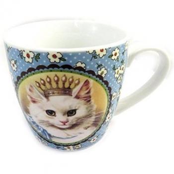 Taza de cerámica 'Chat Princesse'azul.