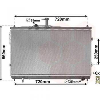 Radiador de refrigeración del motor VAN WEZEL 82002392 para Hyundai H-1 Cargo (02/2008 - Actualidad)