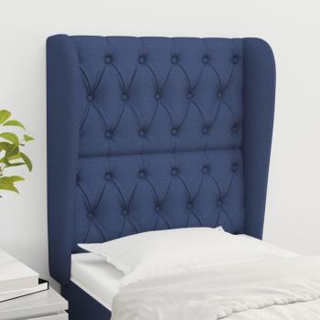 Cabecero con orejas de tela azul 83x23x111/128 cm Vidaxl